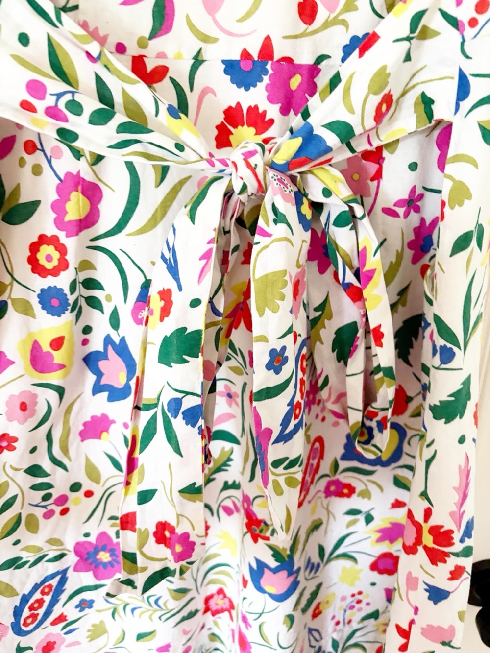 Boden • 8• Floral Tie-Waist V-Neck Linen Blend Midi Dress - Picture 7 of 11
